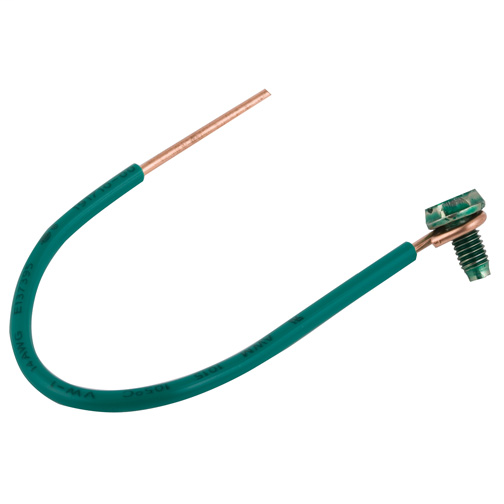 #12 SOLID GREEN GROUND WIRE PIGTAIL W/SCREW 