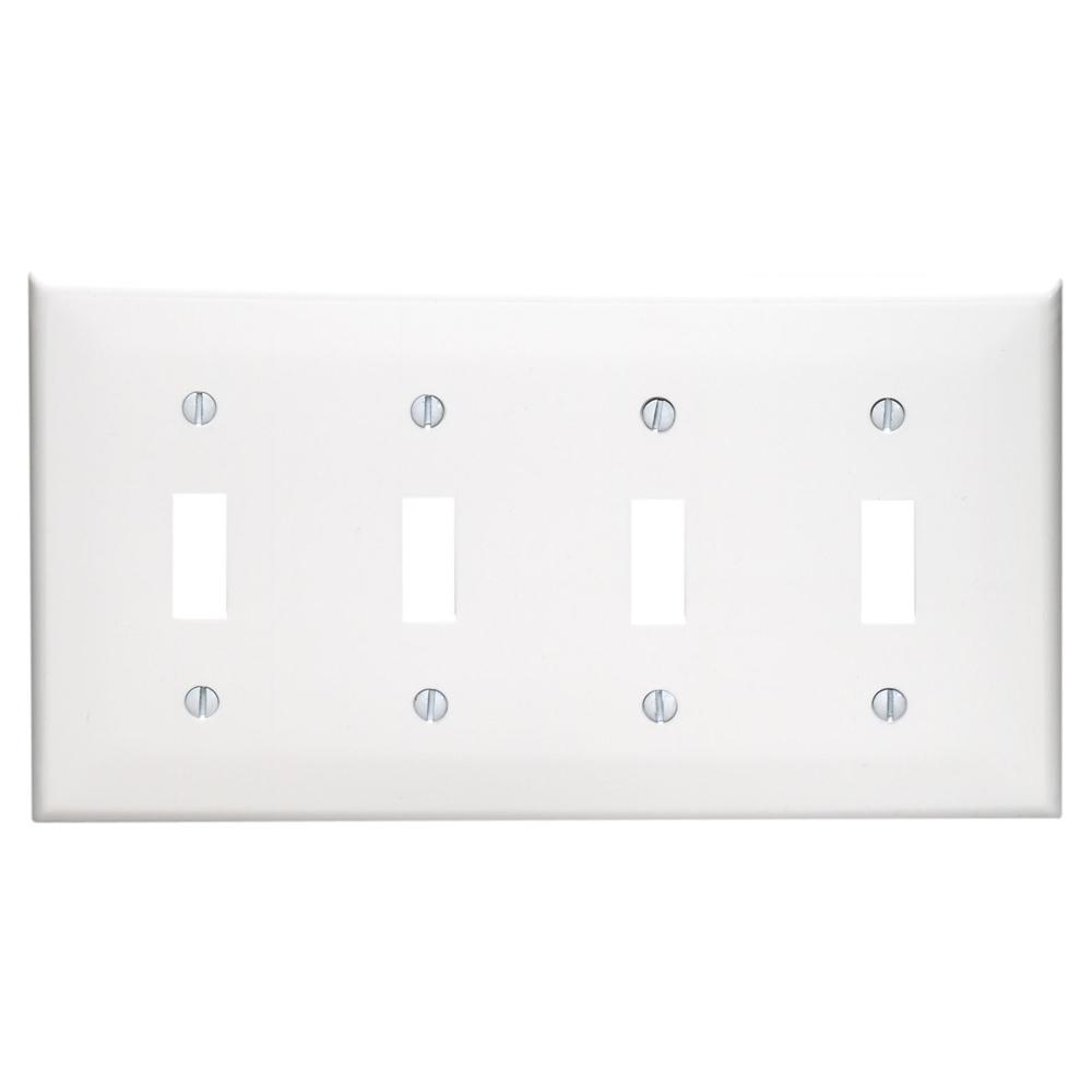 4G WHITE TOGGLE WALLPLATE THERMOPLASTIC 32074