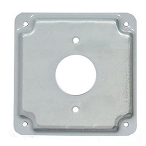 4&quot; SQUARE STEEL SINGLE
RECEPTACLE COVER (11403,C2244)
1.38&quot; OPENING