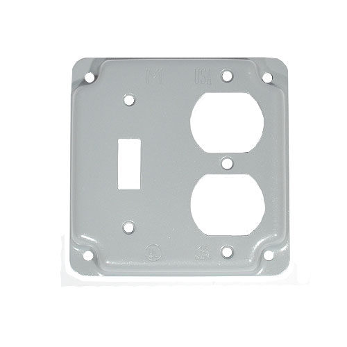 4"SQ TOGGLE/DUPLEX RECEPTACLE BOX COVER (11413,4TD)