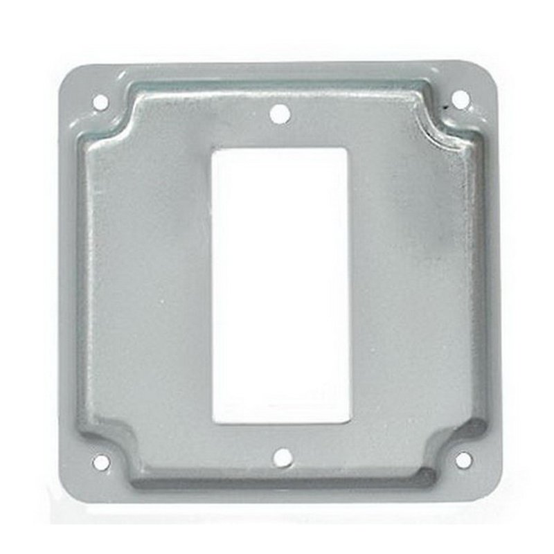 4" SQUARE 1G GFI BOX COVER STEEL (11432,C2239,4GFI)