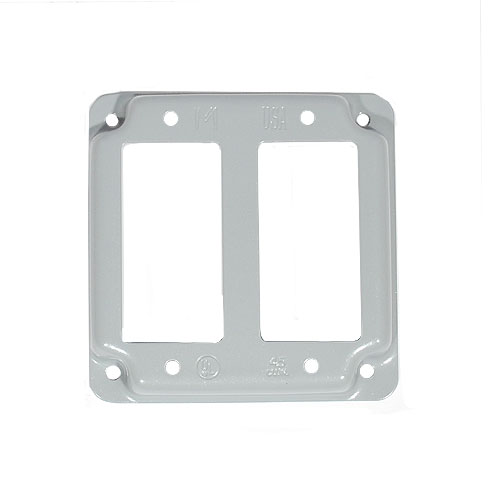 4"SQ BOX STEEL(2) GFI  COVER(11433,42GFI,AR809)
