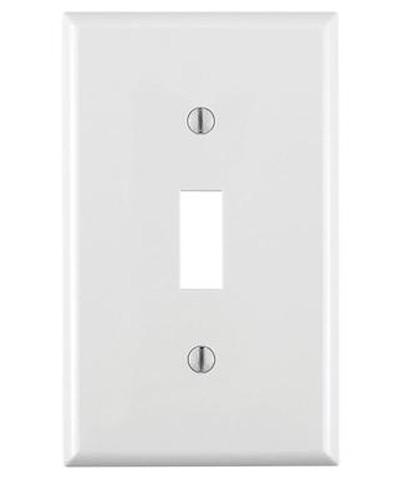 1G WHITE SWITCH WALLPLATE THERMOPLASTIC 32071