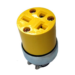 6-20R 20A 250V YELLOW  VINYL/ARMORED CORD CONNECTOR 