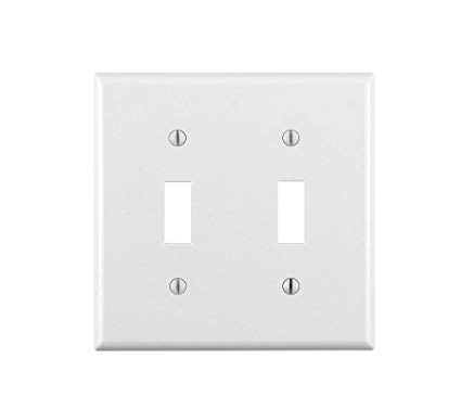 2G WHITE TOGGLE WALLPLATE THERMOPLASTIC 32072