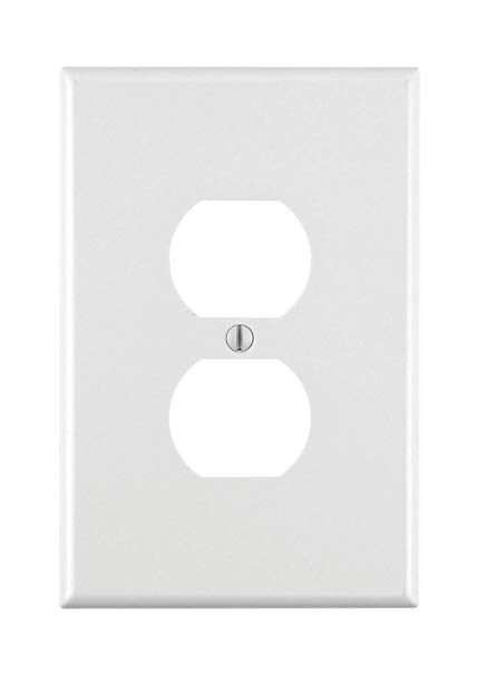 1G WHITE DUPLEX RECEPTACLE WALLPLATE THERMOPLASTIC 32101