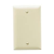 1G IVORY BLANK WALLPLATE THERMOPLASTIC 34151