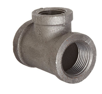 1" X 1" X 1/2" BLK MI TEE