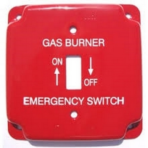 1T 4"SQ RED GAS BURNER SWITCH COVER STEEL 