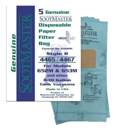 SOOT MASTER 4465 REPLACEMENT VACUUM CLEANER BAGS-5 PACK