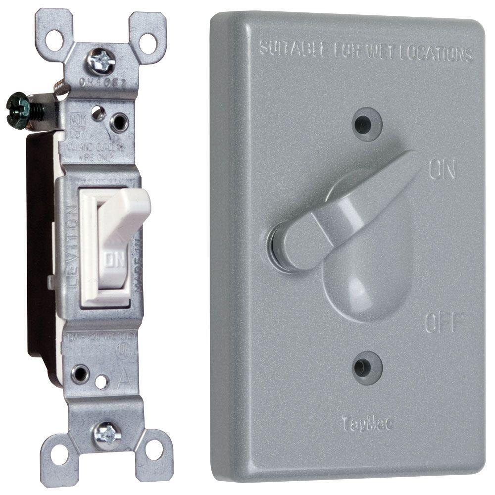 TC111S WEATHERPROOF VERTICAL 
TOGGLE SWITCH COVER GRAY
METAL TAYMAC