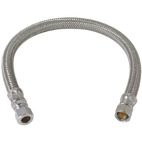 3/8x12&quot; LAV SS BRAIDED FAUCET  CONNECTOR MIPxFIP