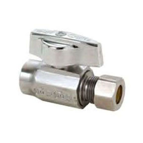 3/8&quot;OD X 1/2&quot;C NL STRAIGHT CHROME 1/4 TURN SUPPLY STOP