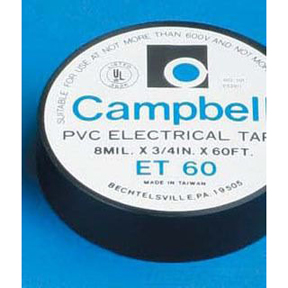 Comp Blk Elec Tape 3/4&quot; X 60&#39; UL, 7 MIL 600V Pvc Lead Free