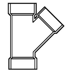 2 X 1-1/2 X 1-1/2 PVC DWV WYE