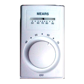 MEARS M602W WHITE LINE
VOLTAGE DOUBLE POLE
THERMOSTAT 22A 240V 45-75oF
WALL MOUNT