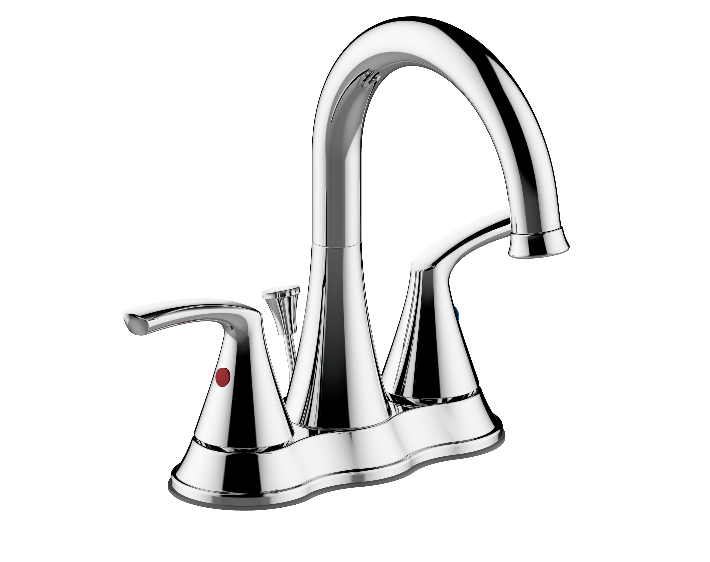 2 HANDLE CP HIGH ARC 4&quot; LAV
FCT, METAL LEVER HANDLES,
CERAMIC CARTRIDGE, METAL POP
UP, 3 HOLE, ANGELIC PLUMBFORCE
CATEGORY