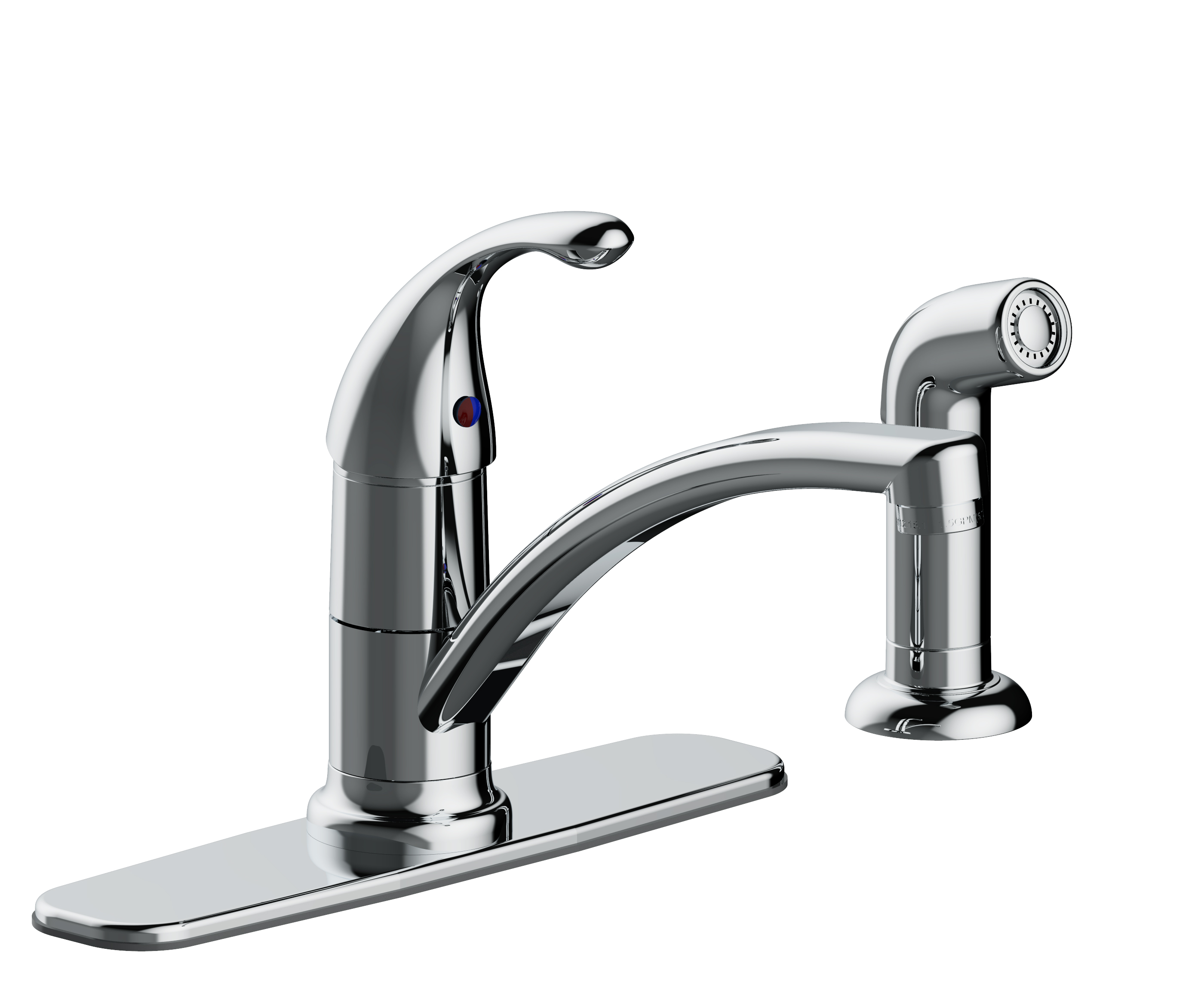 SINGLE HANDLE KITCHEN FAUCET W/ SIDE SPRAY, TWO HOLE OR