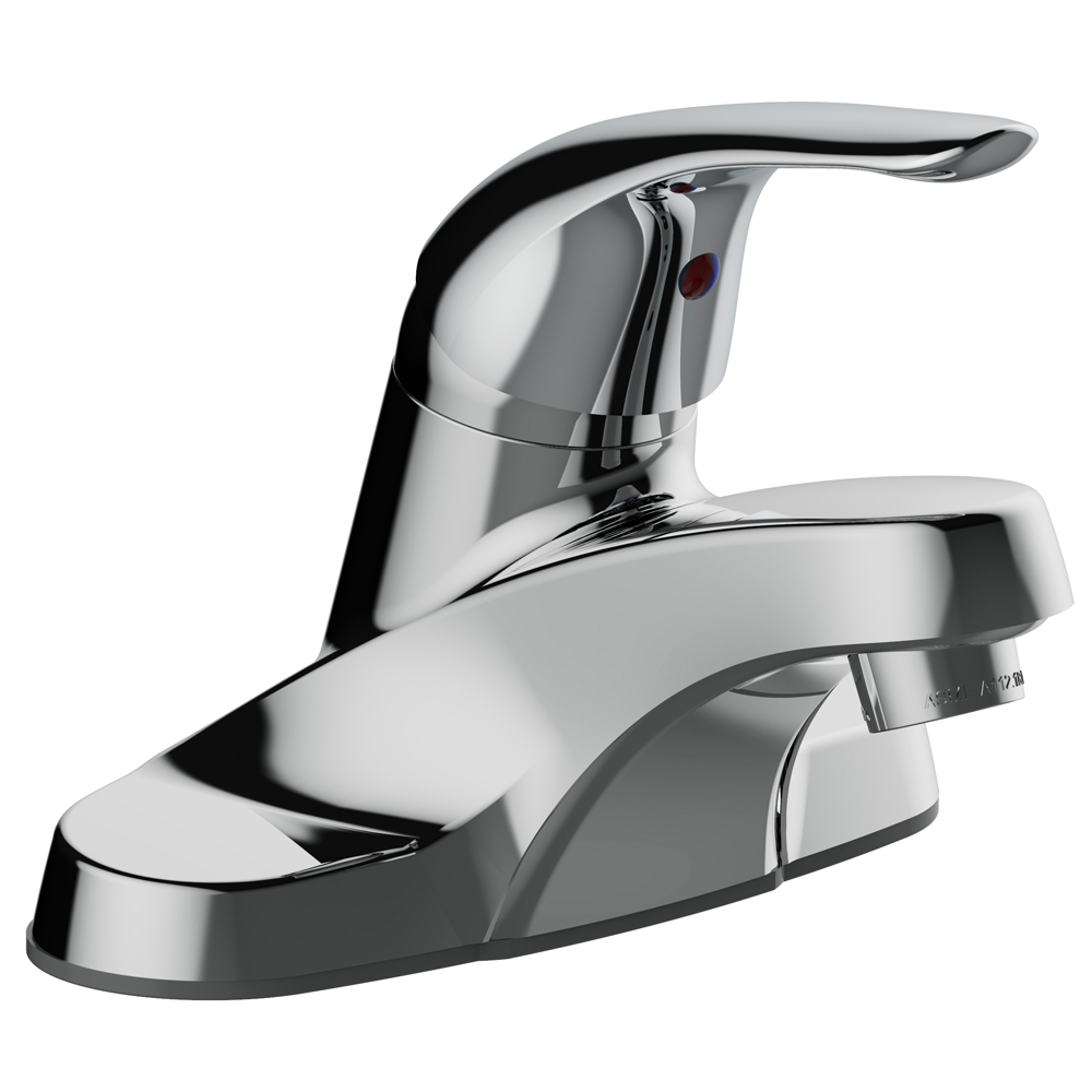 SINGLE HANDLE 4&quot; CENTERSET
LAVATORY FAUCET, 50/50 PUSH
POP-UP, WASHERLESS, 1.2 GPM,
CHROME , LEVERAGE PLUMBFORCE
CATEGORY