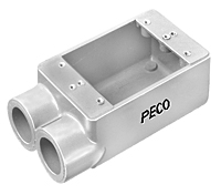 1/2&quot; PVC CONDUIT BOX WITH (2) SOCKETS AT SAME END